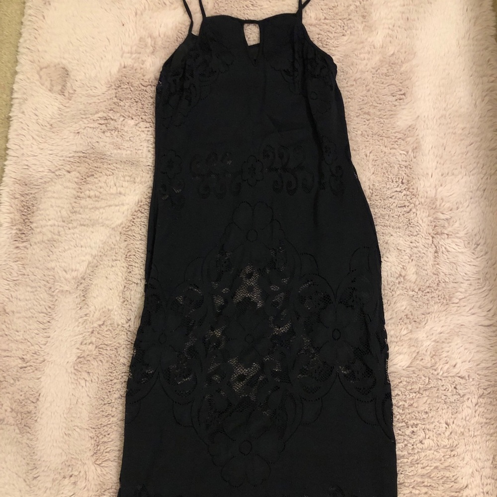 Forever 21 Contemporary Woman’s M Black Floral Print Maxi Dress